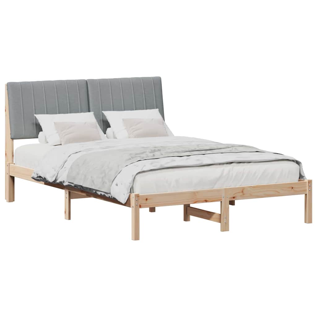 Cadre de lit avec tête de lit Marron 135 x 190 cm Pin massif - XIOS