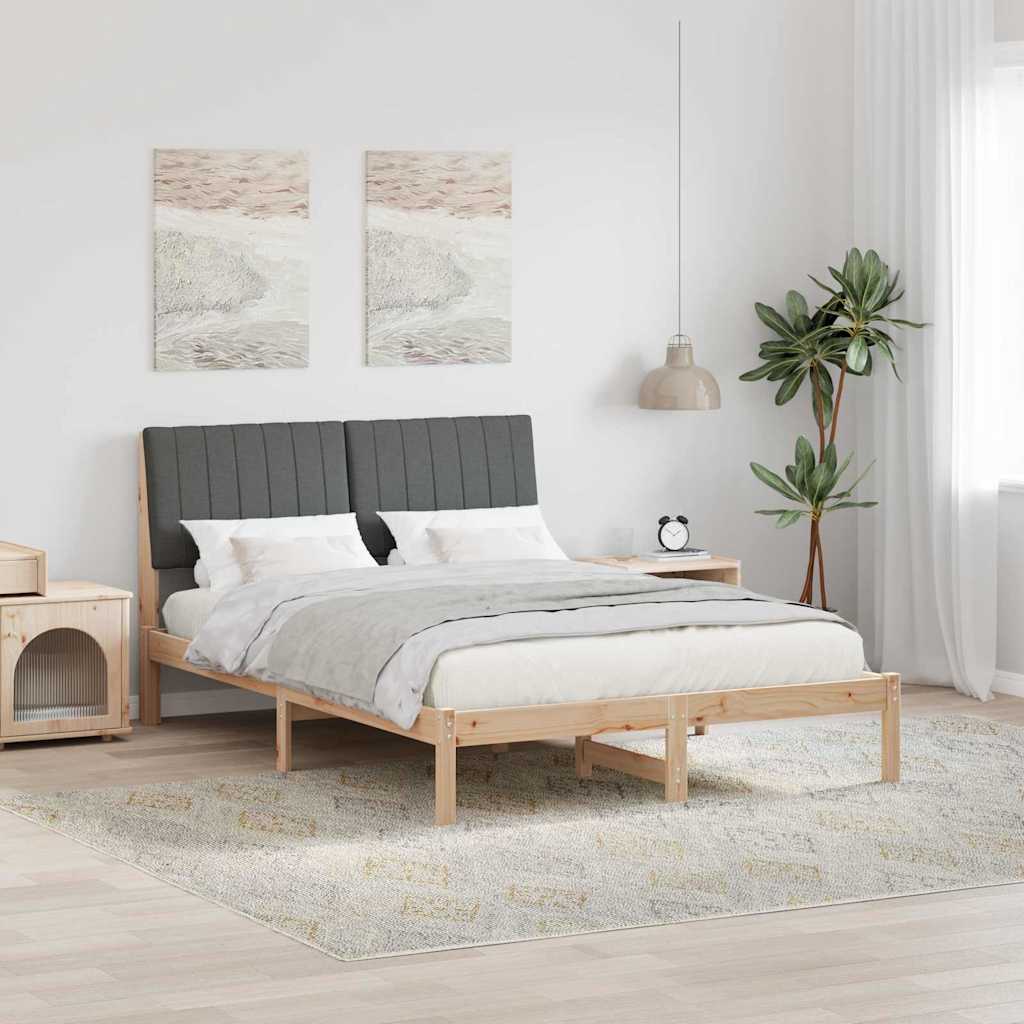Cadre de lit avec tête de lit Marron 135 x 190 cm Pin massif - XIOS