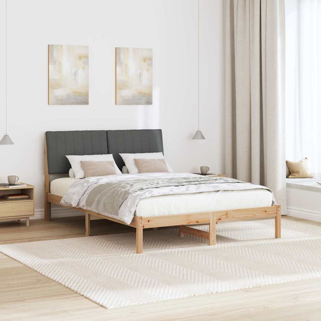 Cadre de lit avec tête de lit Marron 135 x 190 cm Pin massif - XIOS