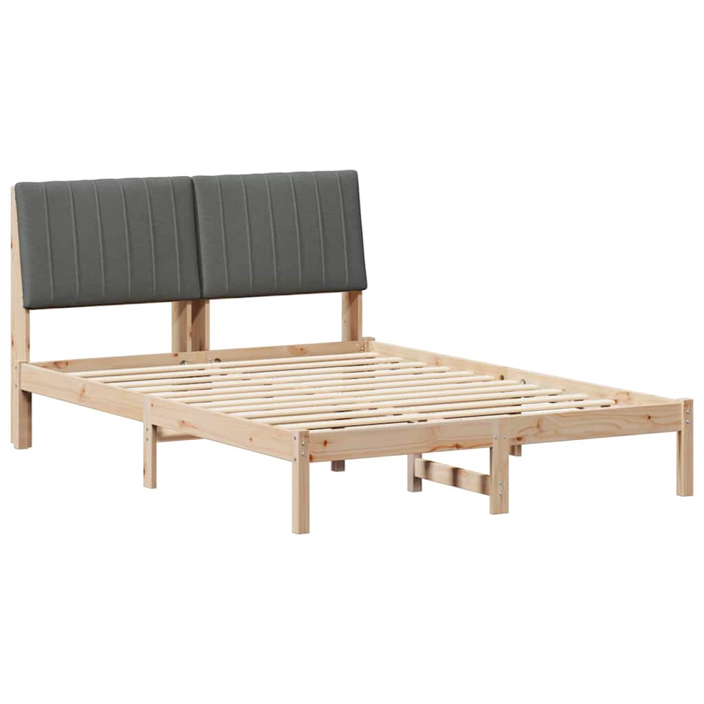 Cadre de lit avec tête de lit Marron 135 x 190 cm Pin massif - XIOS