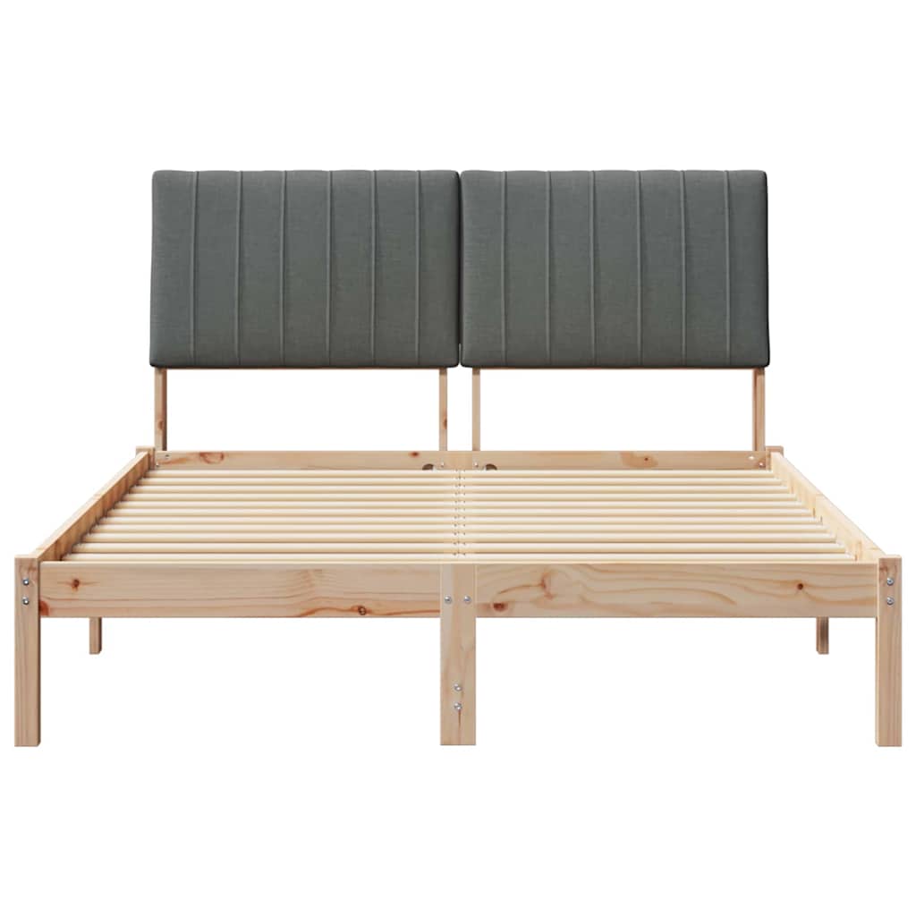 Cadre de lit avec tête de lit Marron 135 x 190 cm Pin massif - XIOS