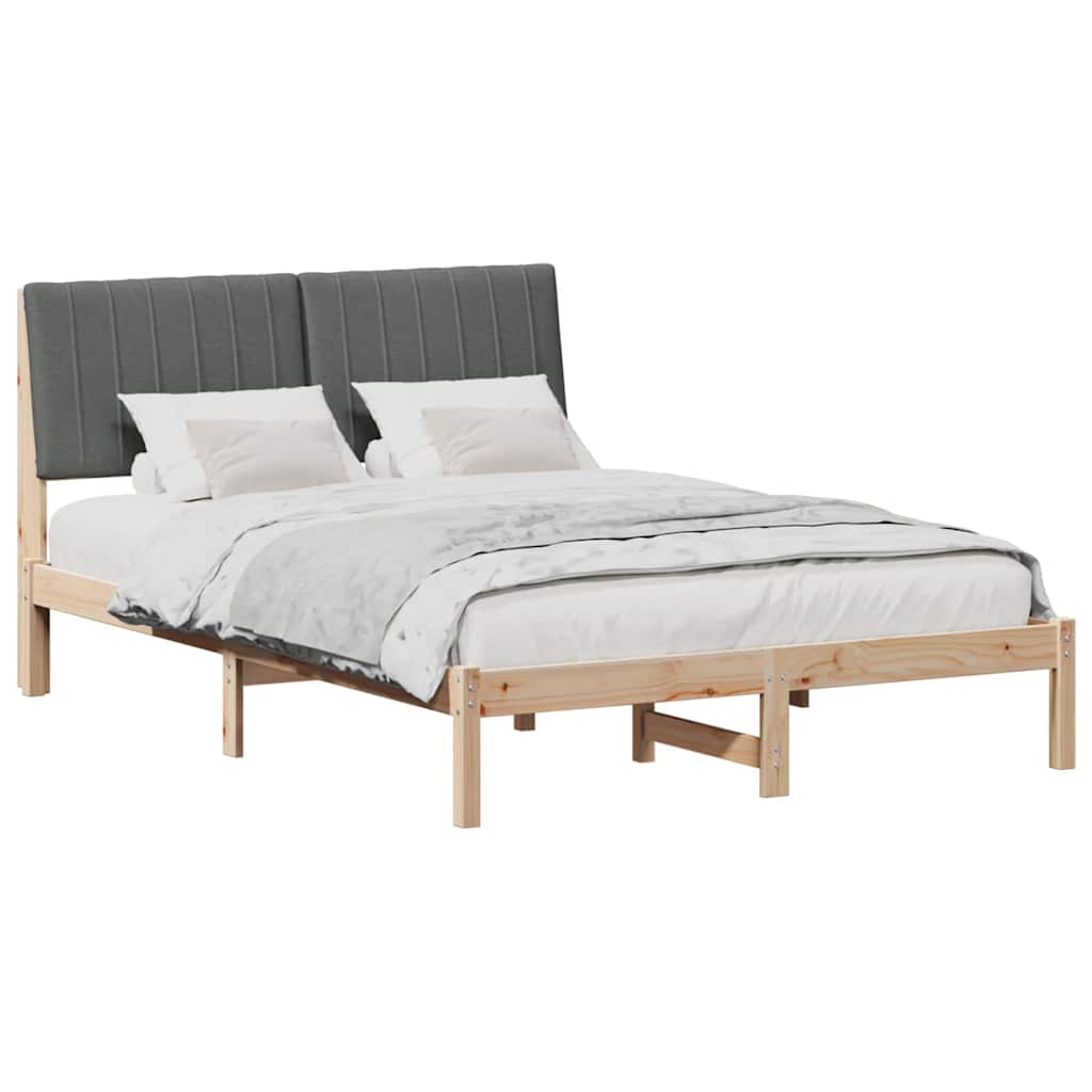 Cadre de lit avec tête de lit Marron 135 x 190 cm Pin massif - XIOS