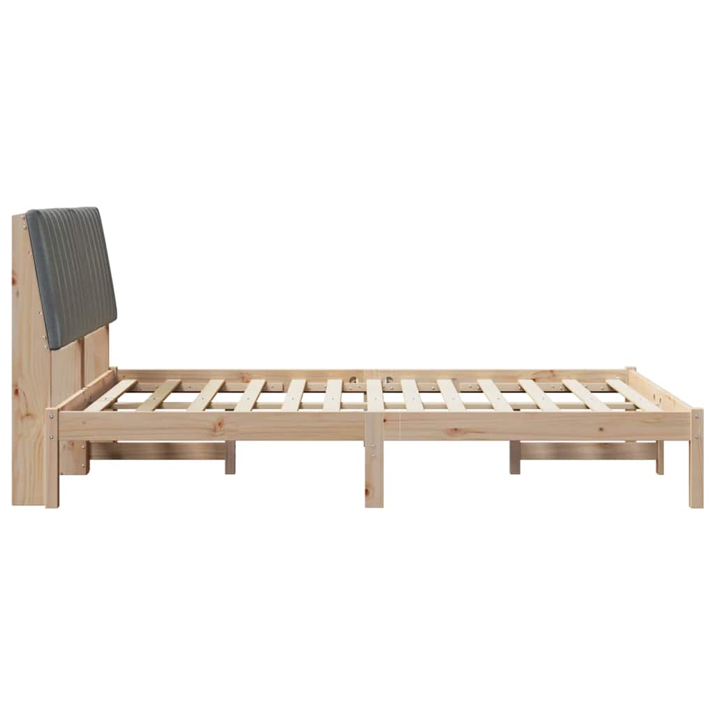 Cadre de lit avec tête de lit Marron 135 x 190 cm Pin massif - XIOS