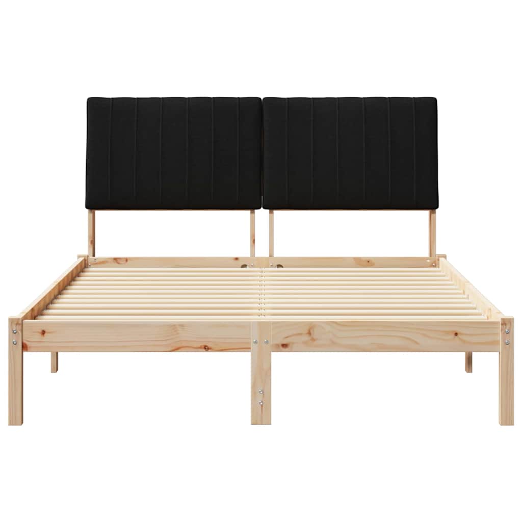 Cadre de lit avec tête de lit Marron 135 x 190 cm Pin massif - XIOS