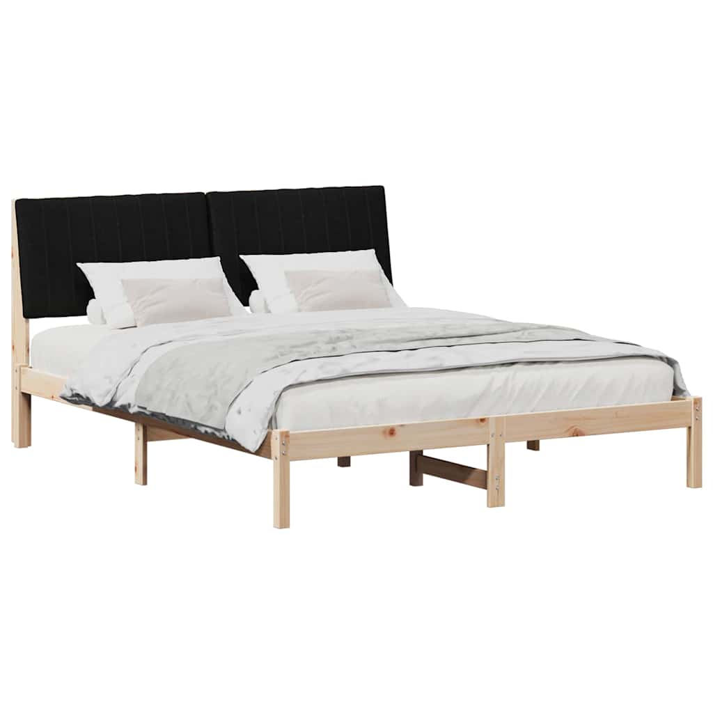 Cadre de lit avec tête de lit Marron 135 x 190 cm Pin massif - XIOS