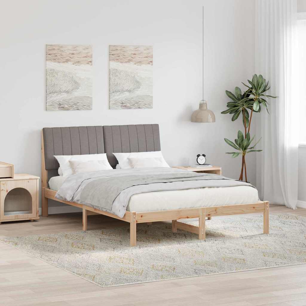 Cadre de lit avec tête de lit Marron 135 x 190 cm Pin massif - XIOS