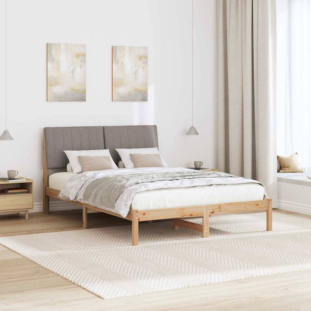 Cadre de lit avec tête de lit Marron 135 x 190 cm Pin massif - XIOS