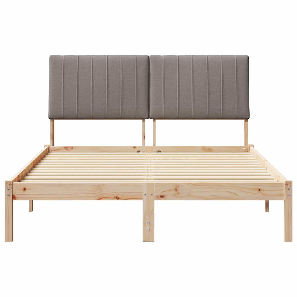 Cadre de lit avec tête de lit Marron 135 x 190 cm Pin massif - XIOS