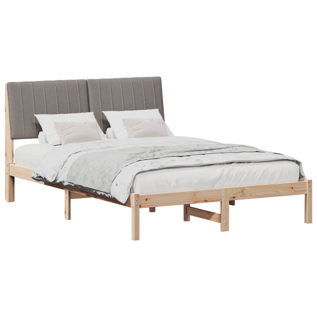 Cadre de lit avec tête de lit Marron 135 x 190 cm Pin massif - XIOS