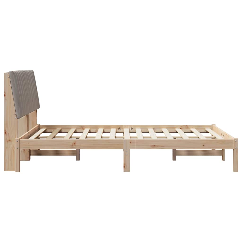 Cadre de lit avec tête de lit Marron 135 x 190 cm Pin massif - XIOS