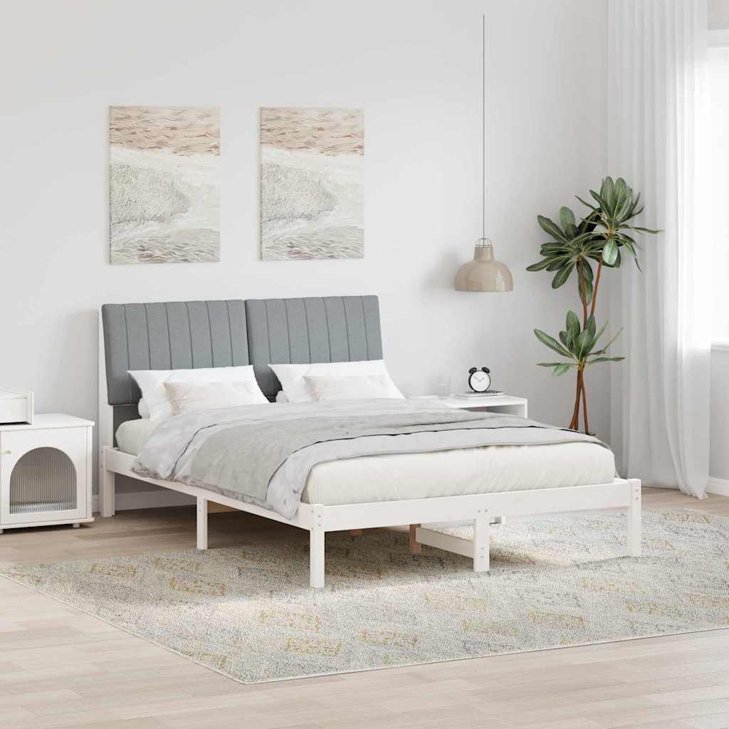 Cadre de lit avec tête de lit Blanc 135 x 190 cm Pin massif - XIOS