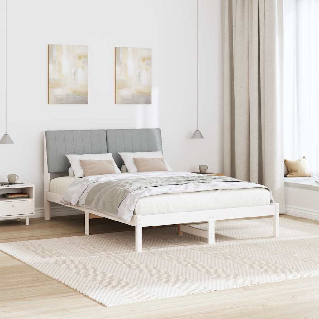 Cadre de lit avec tête de lit Blanc 135 x 190 cm Pin massif - XIOS