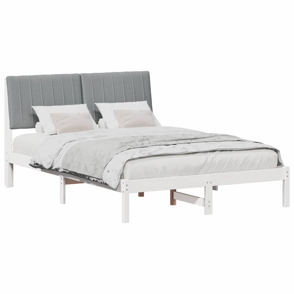 Cadre de lit avec tête de lit Blanc 135 x 190 cm Pin massif - XIOS