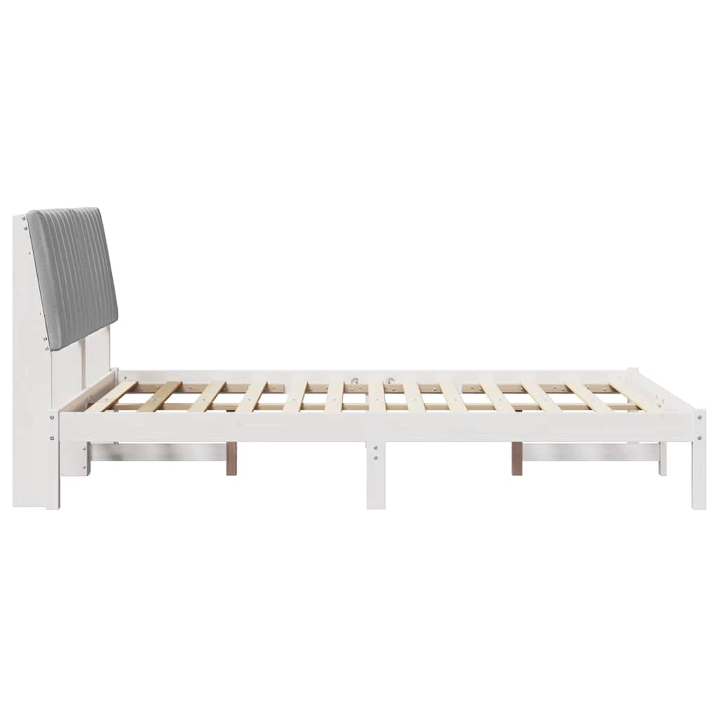 Cadre de lit avec tête de lit Blanc 135 x 190 cm Pin massif - XIOS