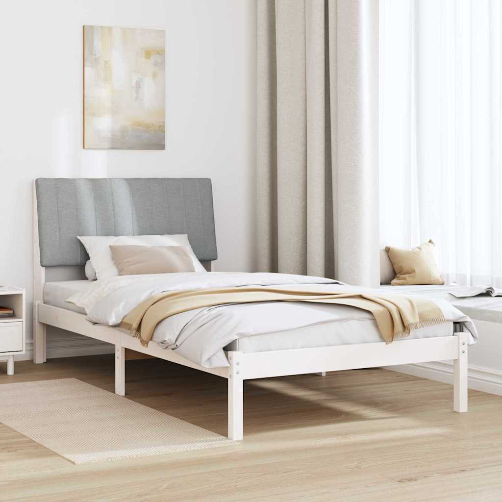 Cadre de lit avec tête de lit Blanc 100 x 200 cm Pin massif - XIOS