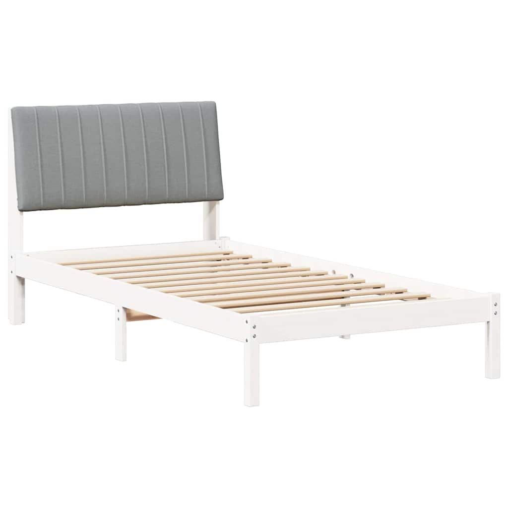 Cadre de lit avec tête de lit Blanc 100 x 200 cm Pin massif - XIOS
