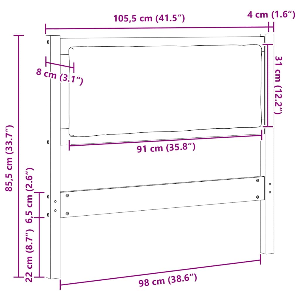 Tête de lit Autre Marron 100 cm Bois massif en pin - XIOS