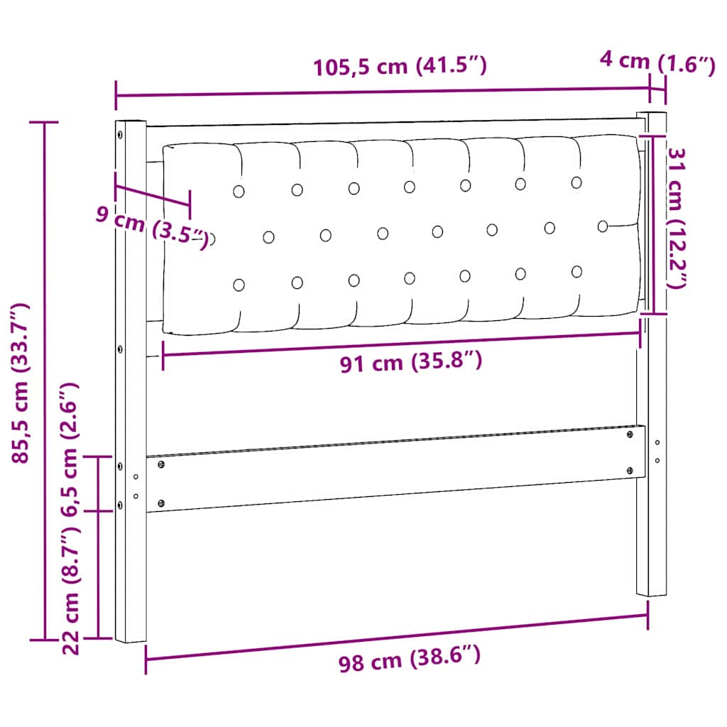 Tête de lit Autre Marron et taupe 100 cm Bois massif en pin - XIOS