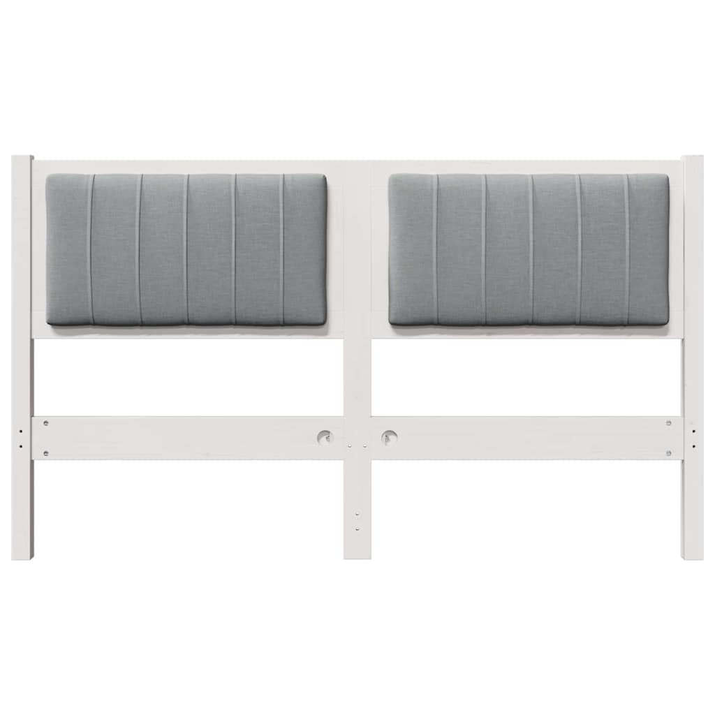 Tête de lit capitonnée avec tête de lit Blanc 135 cm Pin massif - XIOS