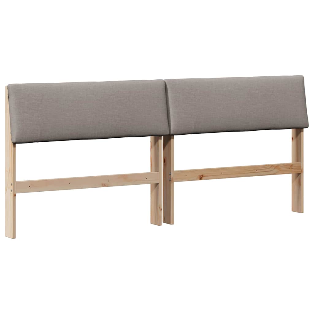 Tête de lit capitonnée Taupe 200 cm Pin massif - XIOS