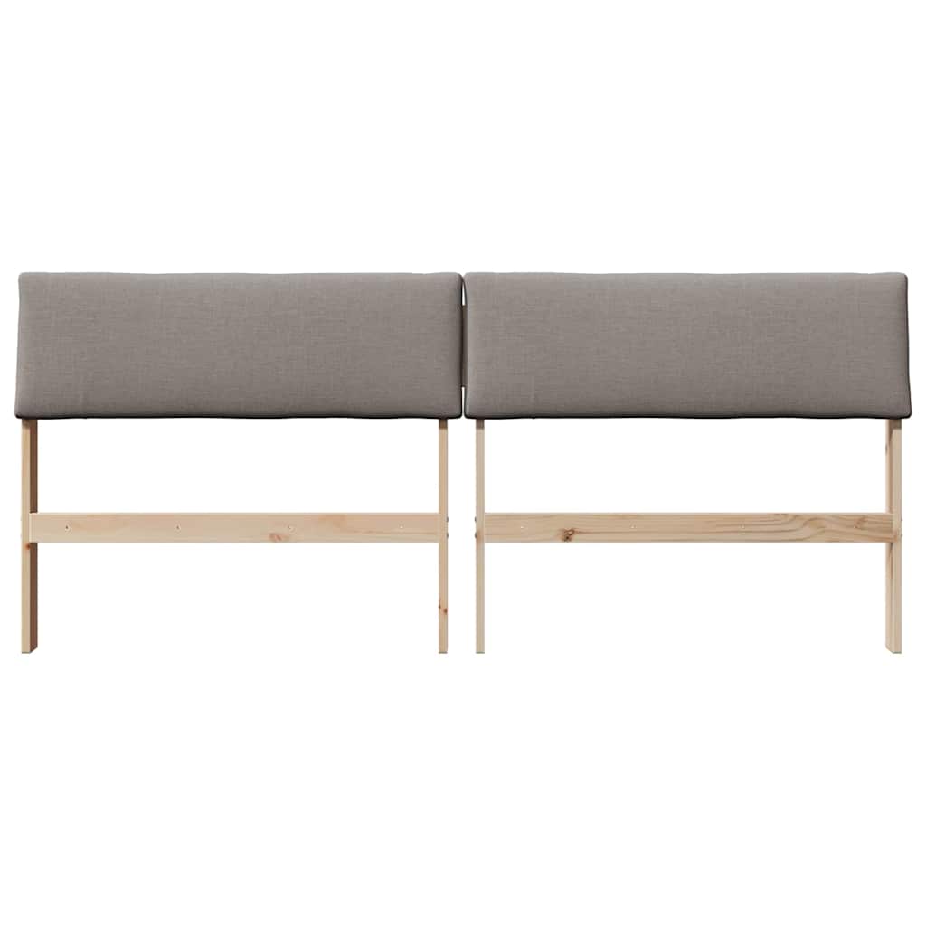 Tête de lit capitonnée Taupe 200 cm Pin massif - XIOS
