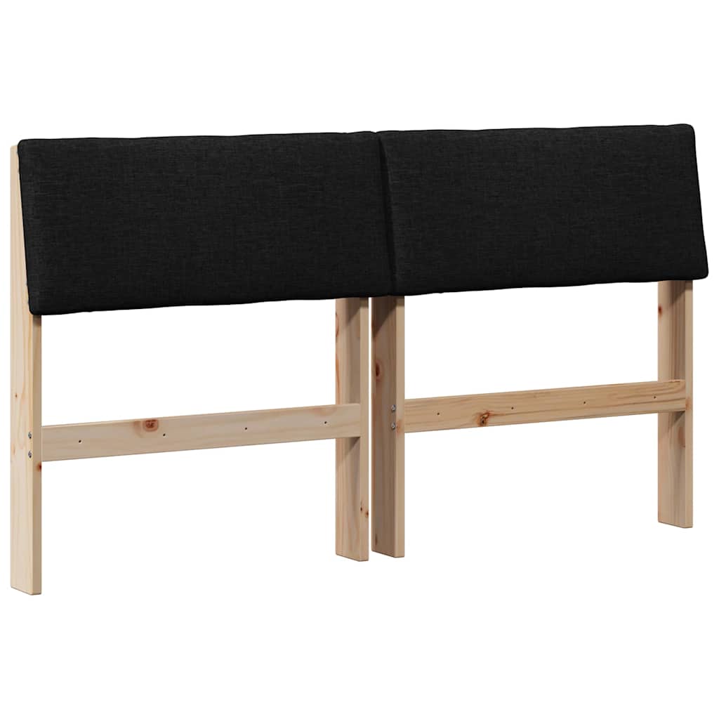 Tête de lit capitonnée Noir 135 cm Pin massif - XIOS