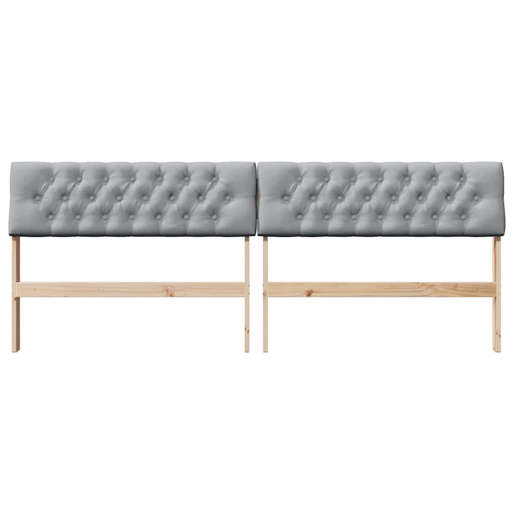 Tête de lit capitonnée Gris clair 200 cm Pin massif - XIOS