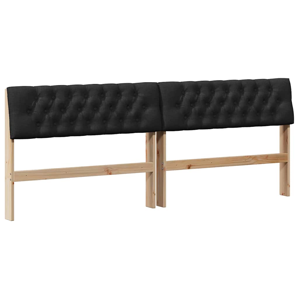 Tête de lit capitonnée Noir 200 cm Pin massif - XIOS