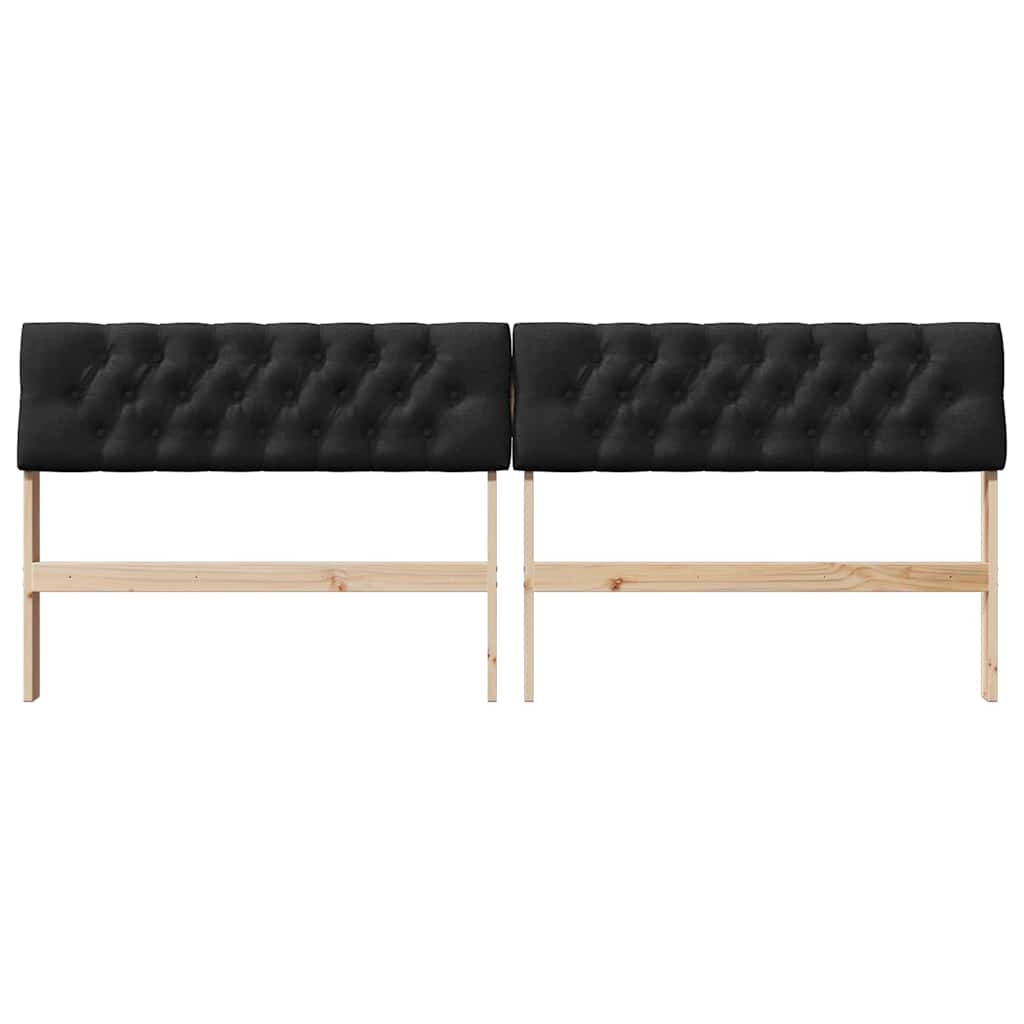 Tête de lit capitonnée Noir 200 cm Pin massif - XIOS