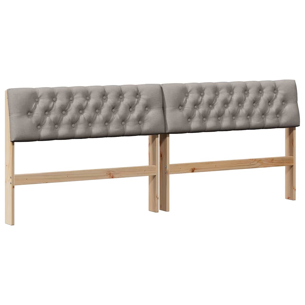 Tête de lit capitonnée Taupe 200 cm Pin massif - XIOS
