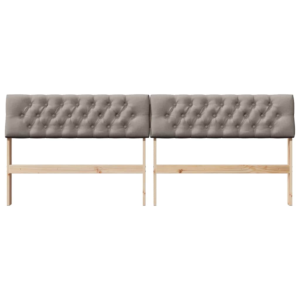 Tête de lit capitonnée Taupe 200 cm Pin massif - XIOS