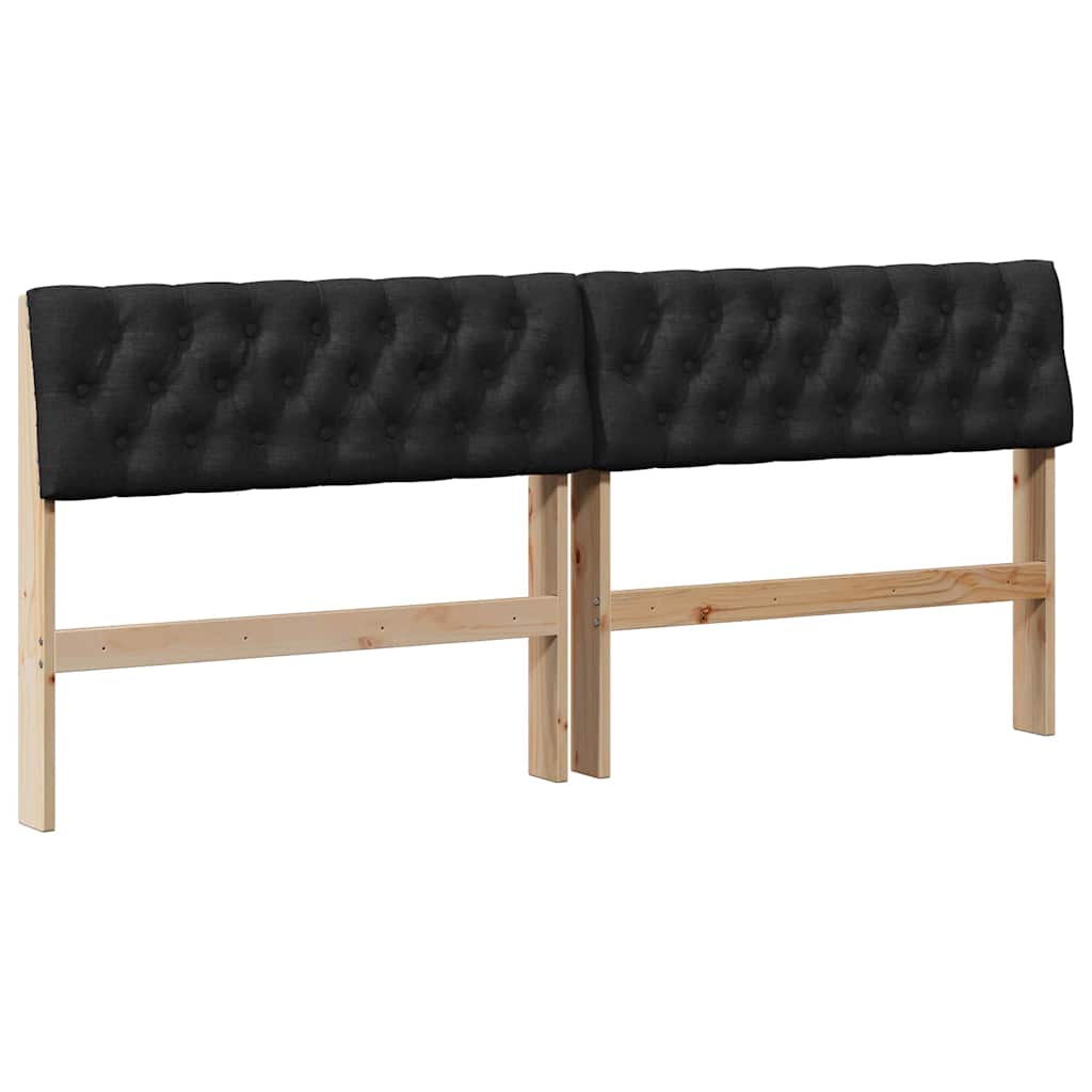 Tête de lit capitonnée Noir 180 cm Pin massif - XIOS