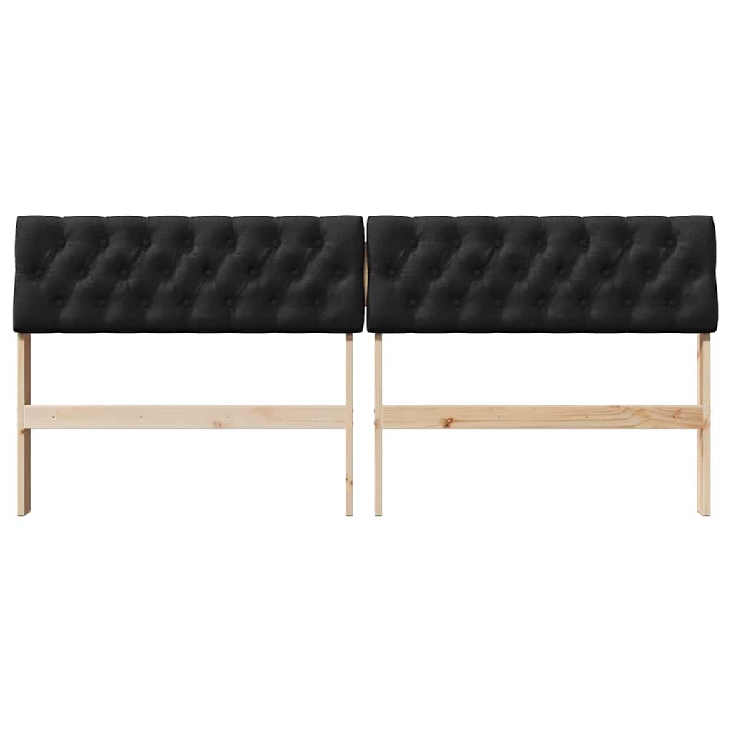 Tête de lit capitonnée Noir 180 cm Pin massif - XIOS