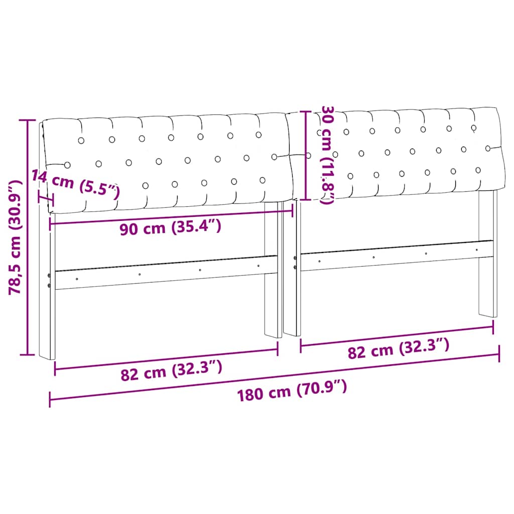 Tête de lit capitonnée Noir 180 cm Pin massif - XIOS