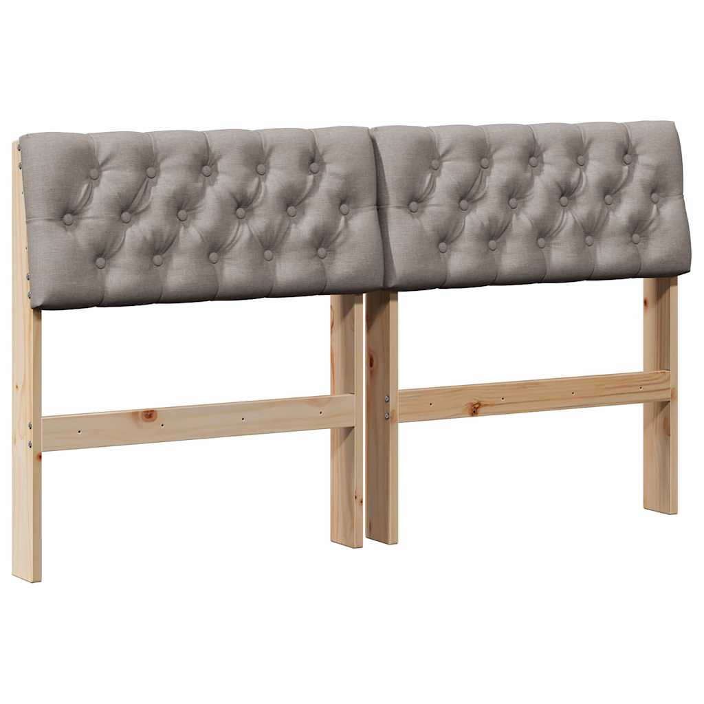Tête de lit capitonnée Taupe 160 cm Pin massif - XIOS
