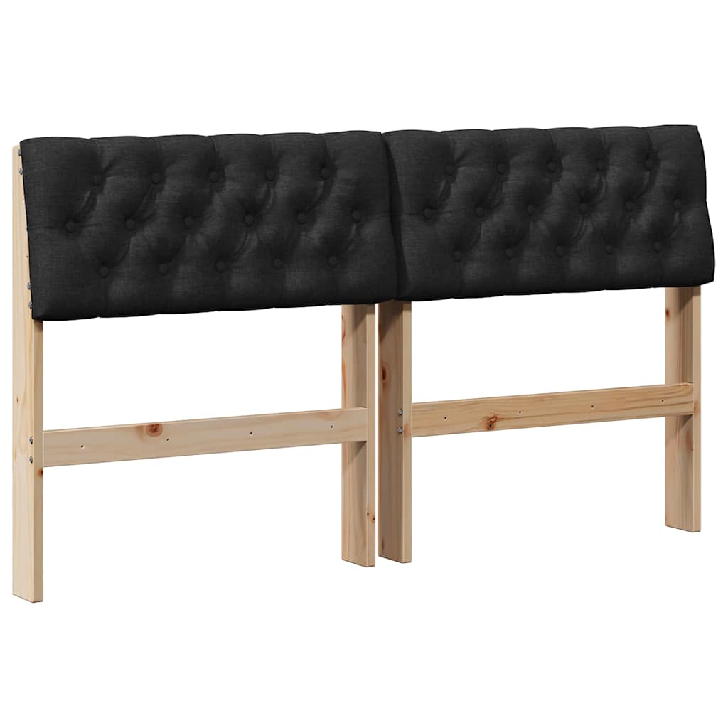 Tête de lit capitonnée Noir 140 cm Pin massif - XIOS