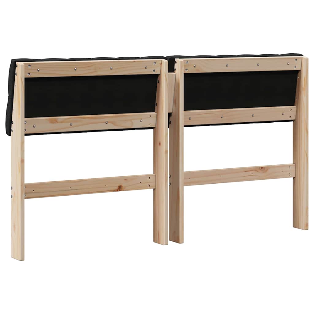Tête de lit capitonnée Noir 140 cm Pin massif - XIOS