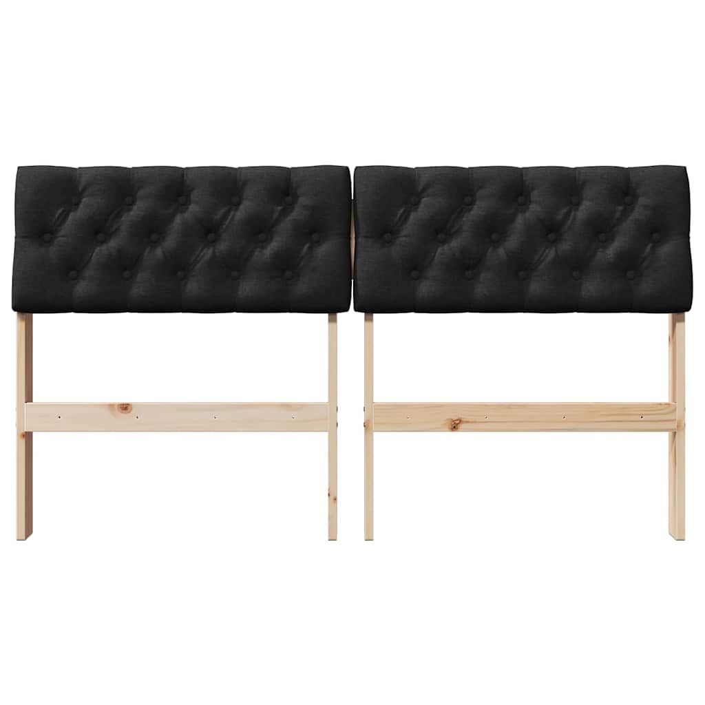 Tête de lit capitonnée Noir 140 cm Pin massif - XIOS