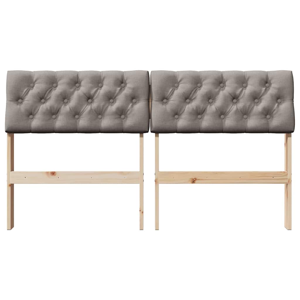 Tête de lit capitonnée Taupe 140 cm Pin massif - XIOS