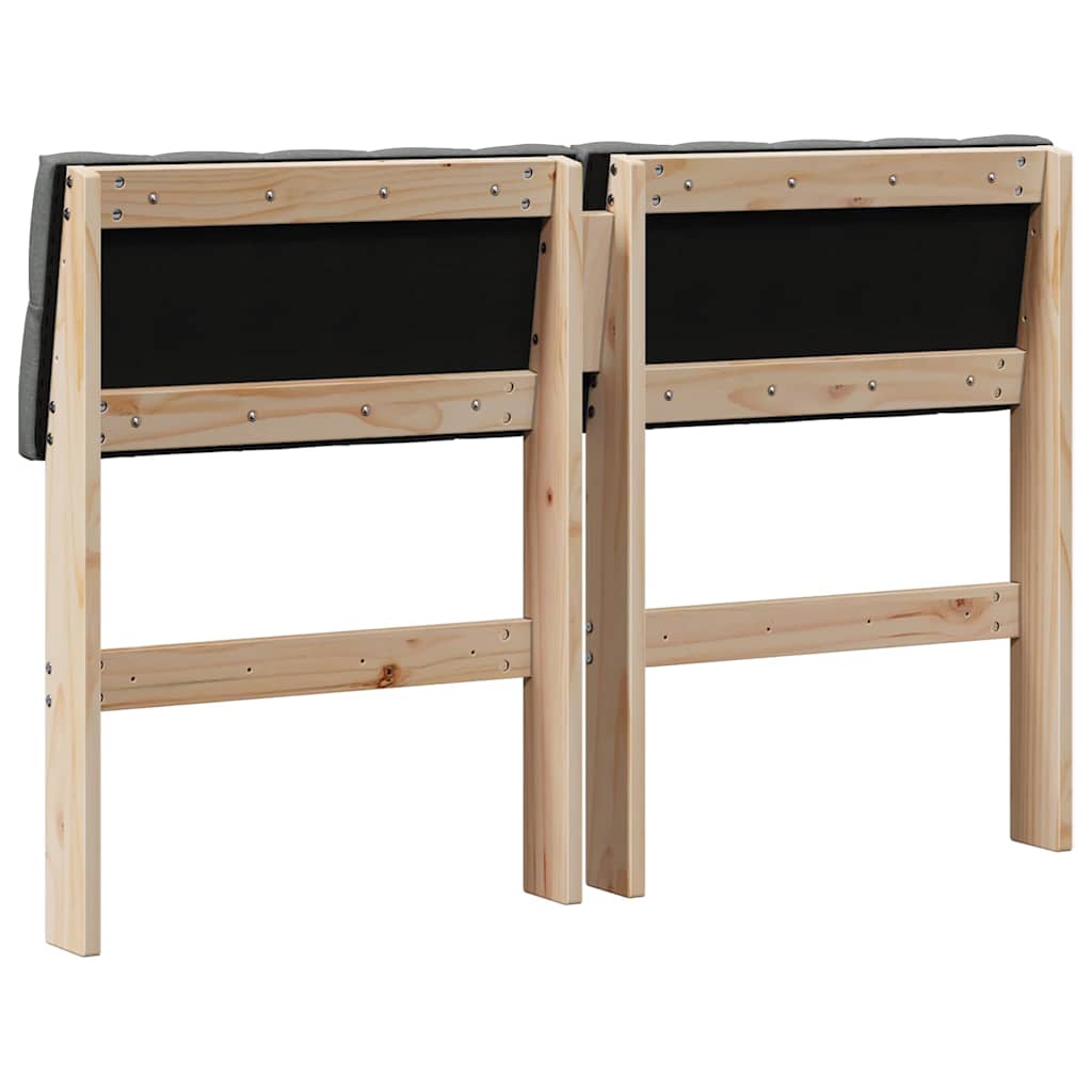 Tête de lit capitonnée Gris foncé 120 cm Pin massif - XIOS