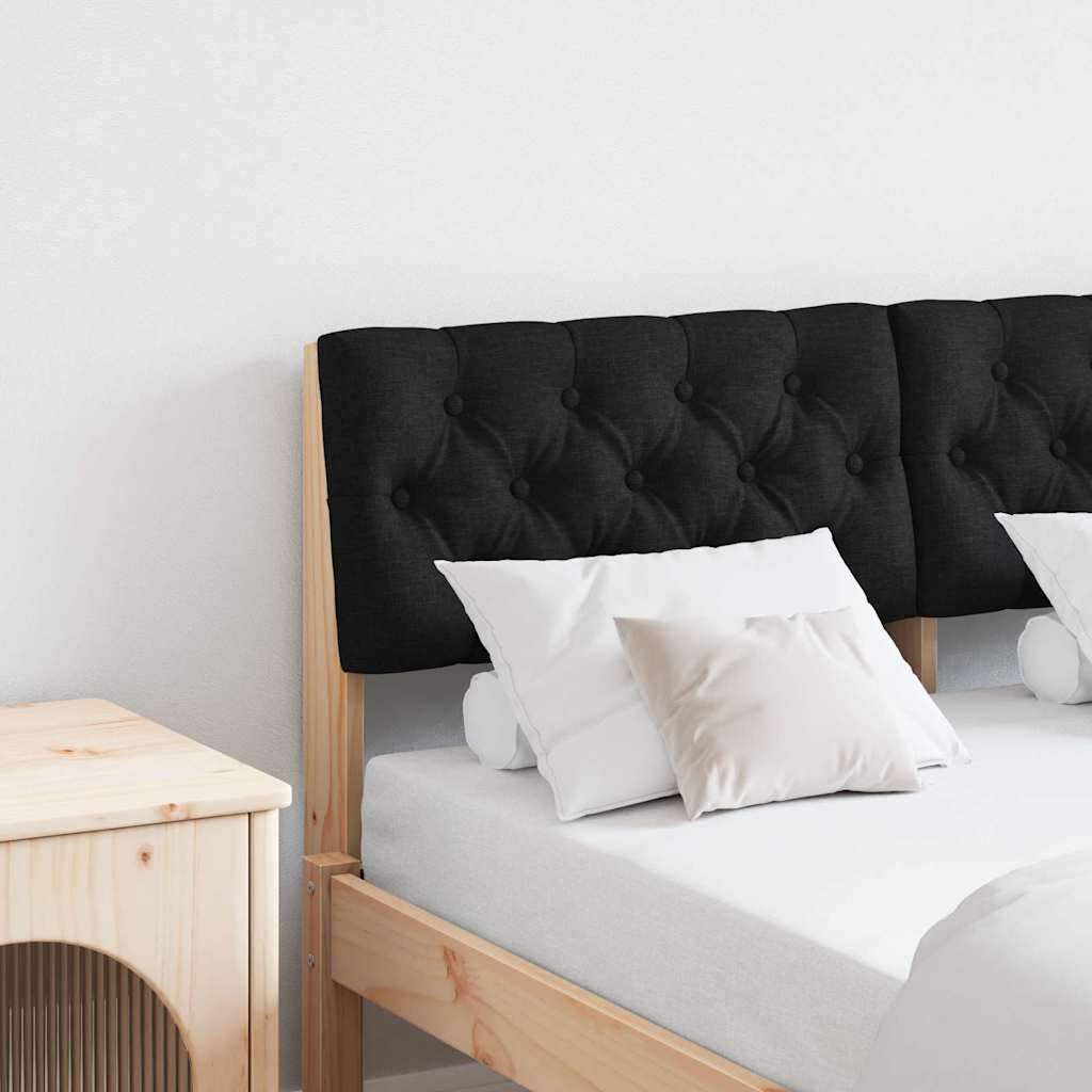 Tête de lit capitonnée Noir 120 cm Pin massif - XIOS