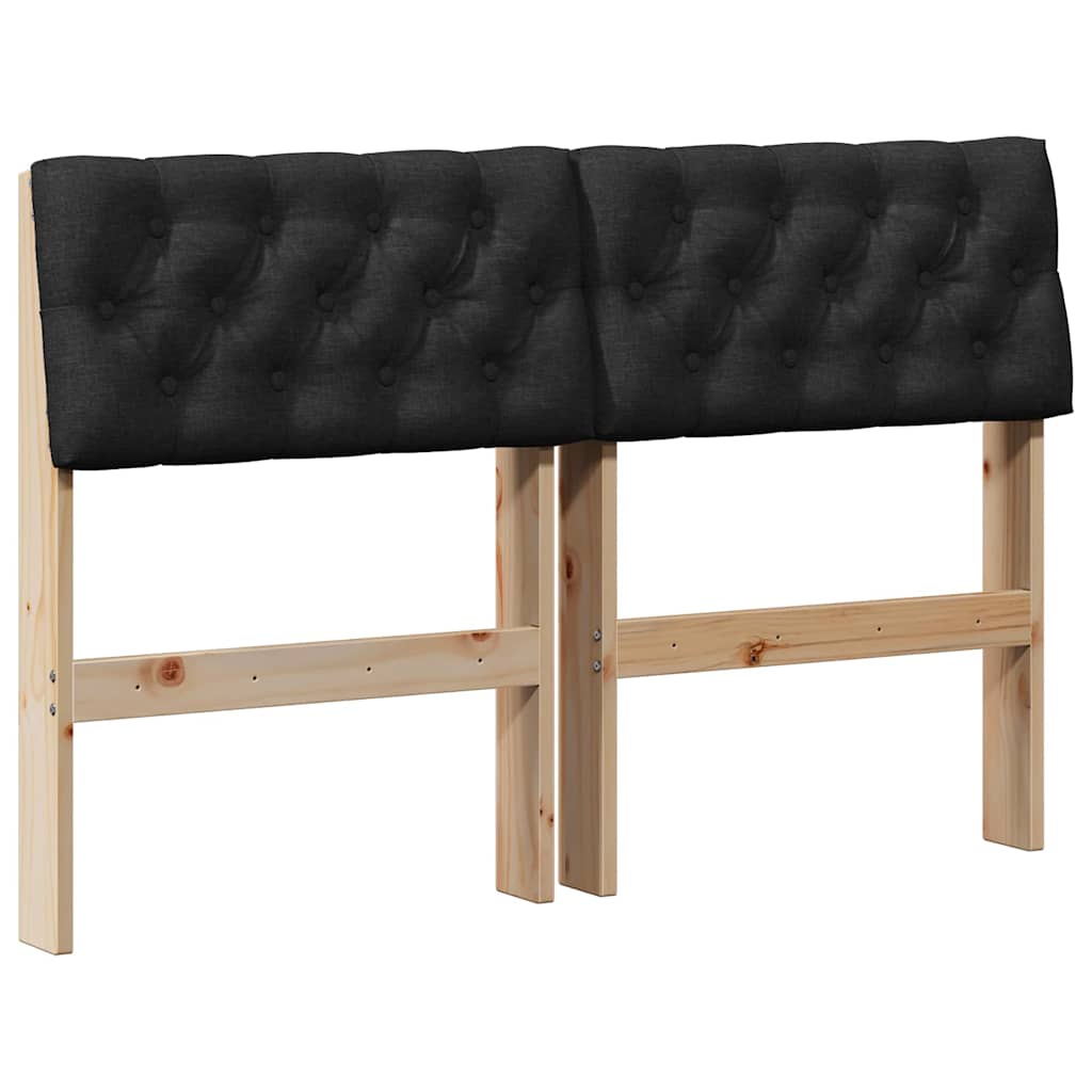 Tête de lit capitonnée Noir 120 cm Pin massif - XIOS