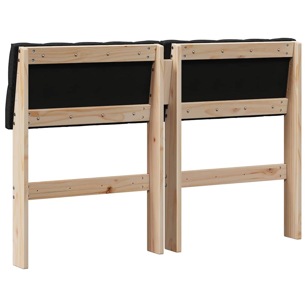 Tête de lit capitonnée Noir 120 cm Pin massif - XIOS