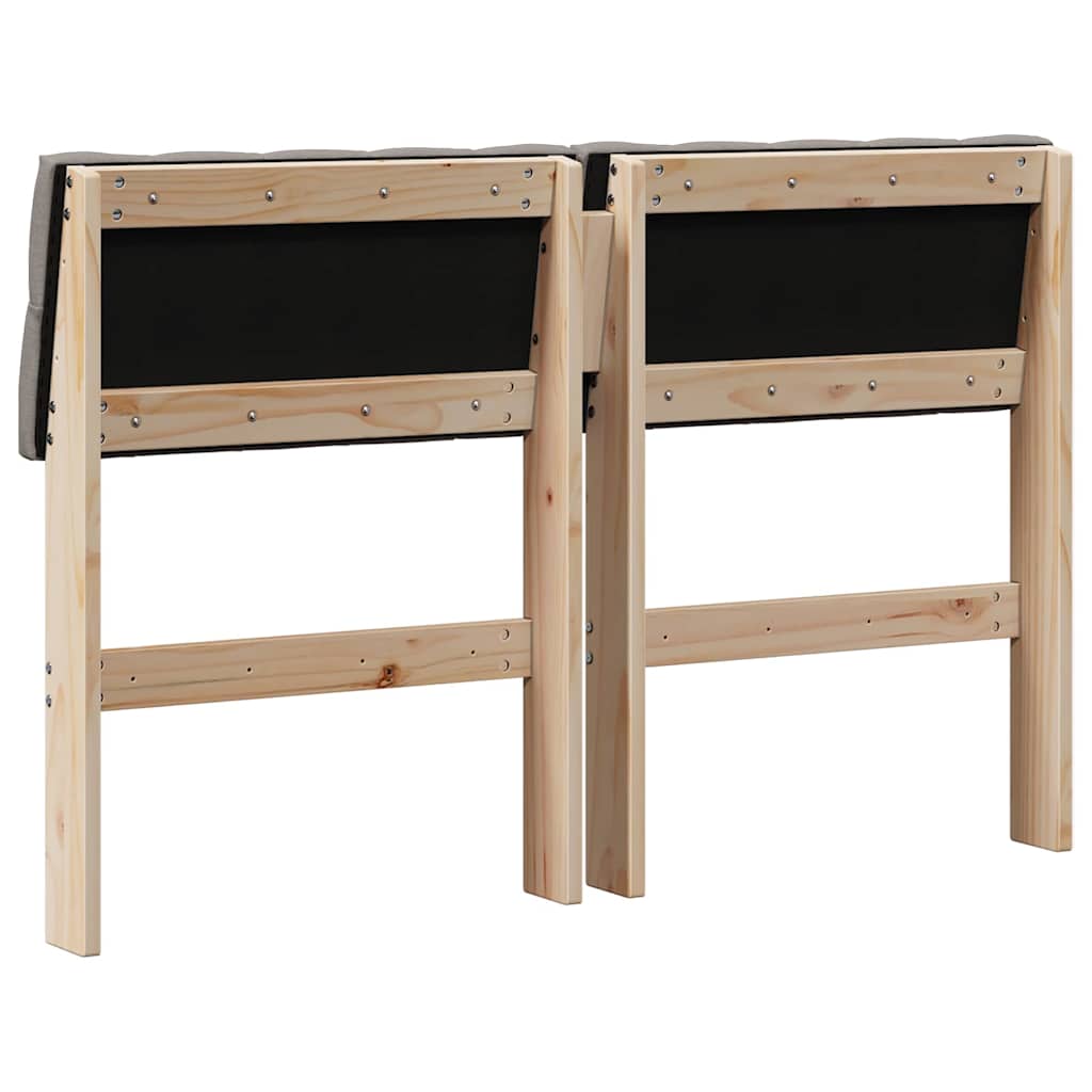 Tête de lit capitonnée Taupe 120 cm Pin massif - XIOS