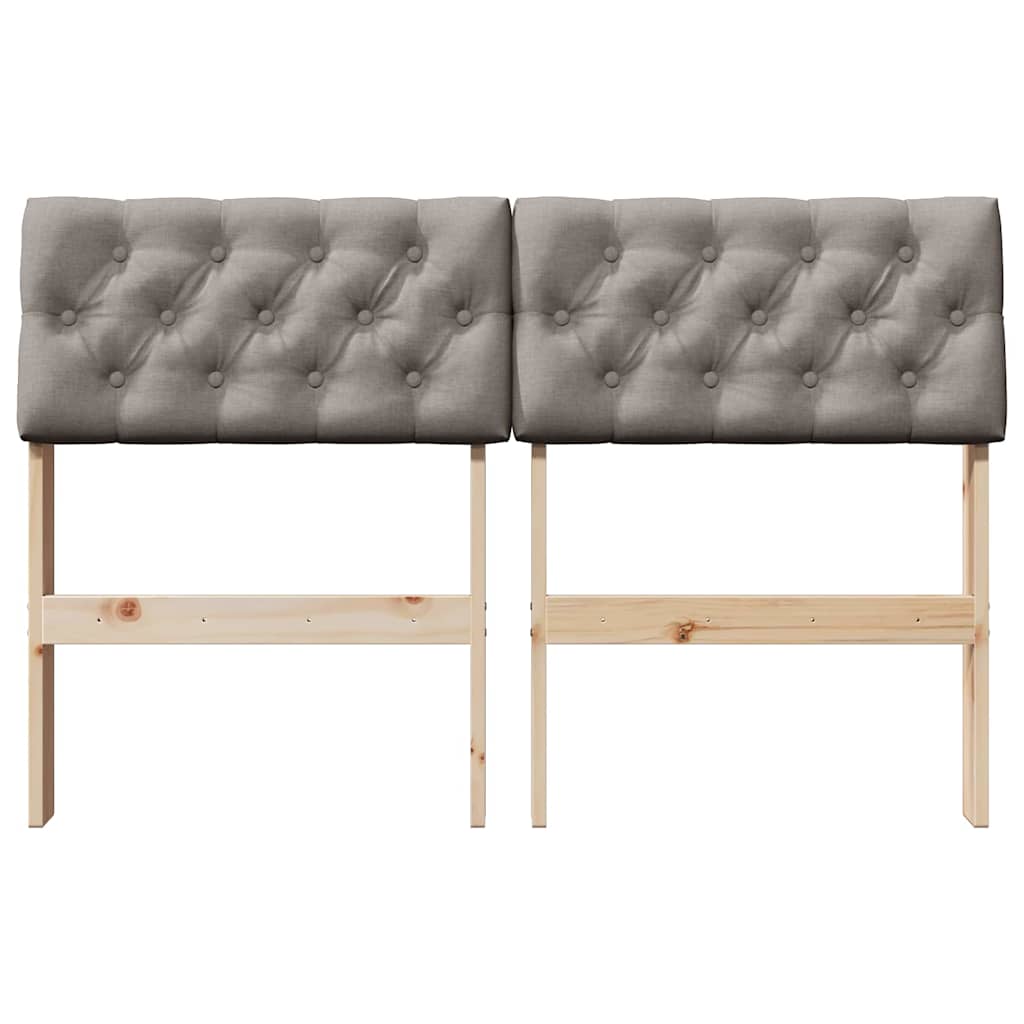 Tête de lit capitonnée Taupe 120 cm Pin massif - XIOS