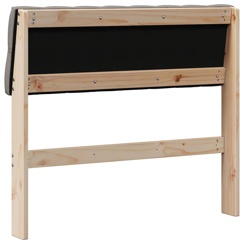 Tête de lit capitonnée Taupe 90 cm Pin massif - XIOS