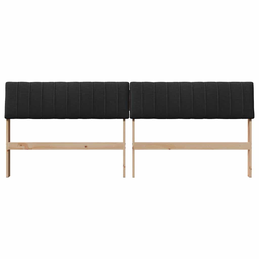 Tête de lit capitonnée Noir 200 cm Pin massif - XIOS