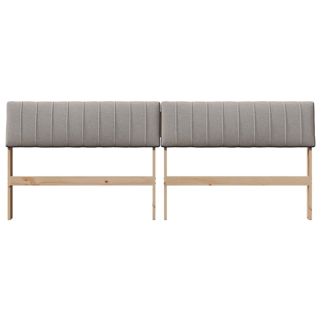Tête de lit capitonnée Taupe 200 cm Pin massif - XIOS