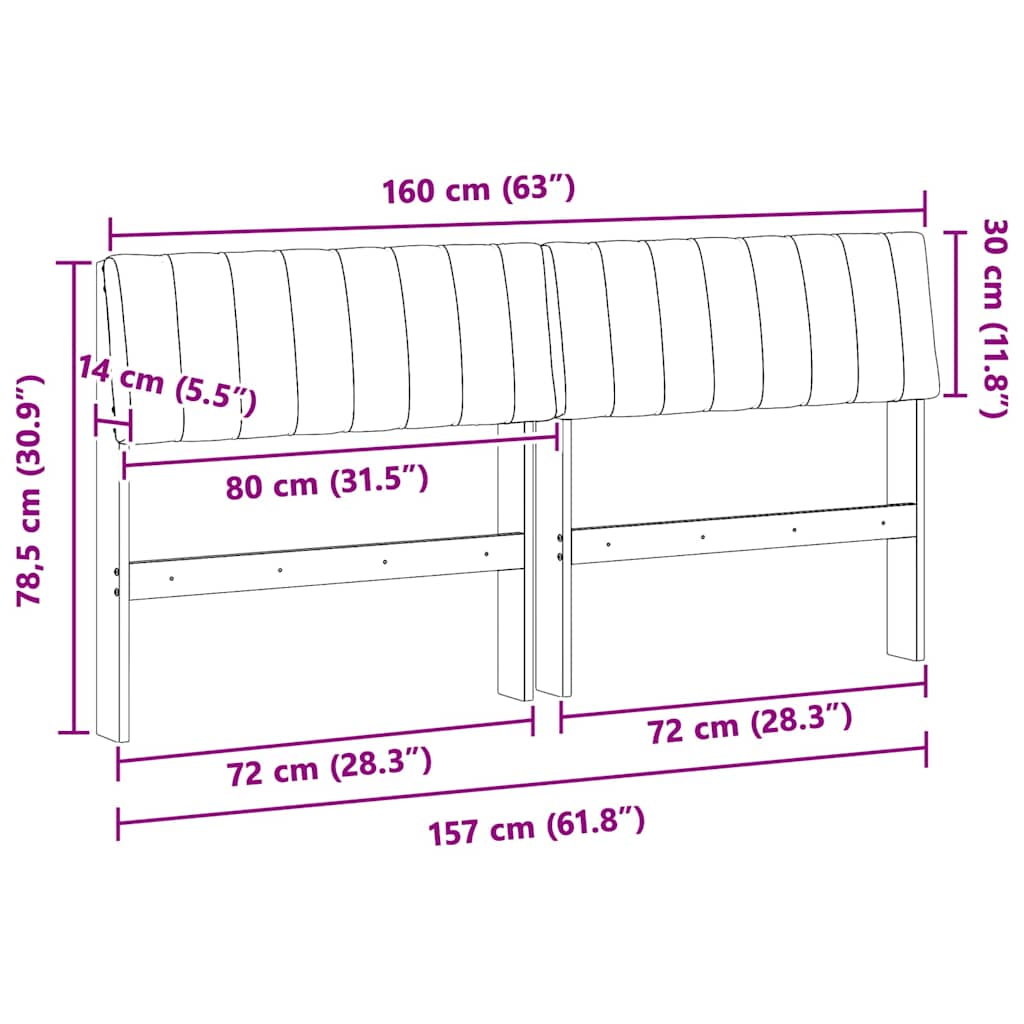 Tête de lit capitonnée Noir 160 cm Pin massif - XIOS