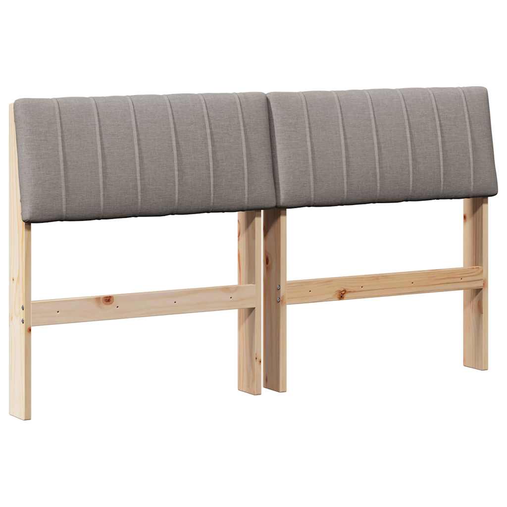 Tête de lit capitonnée Taupe 140 cm Pin massif - XIOS